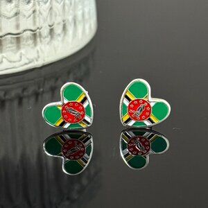 Dominica Heart Earrings S925 Sterling Silver Handmade Ear Stud